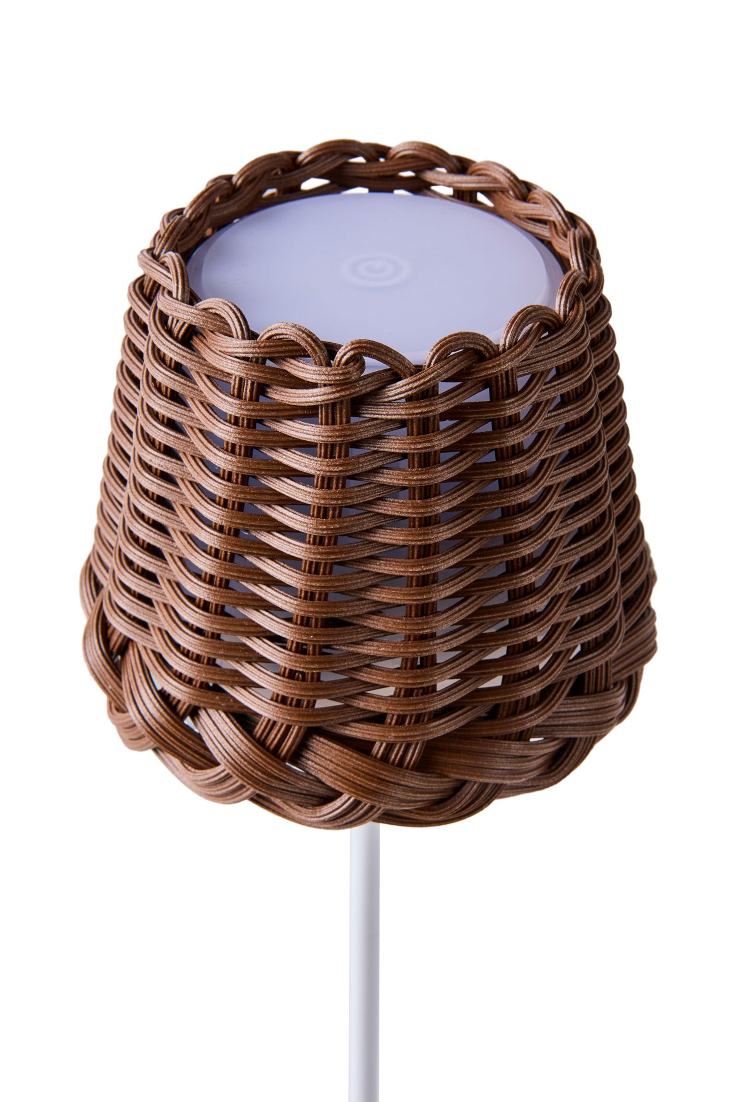 Svampitella - Abat Jour Touch Cappello Marrone Base Bianca