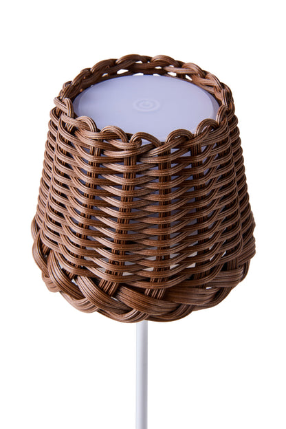 Svampitella - Abat Jour Touch Cappello Marrone Base Bianca