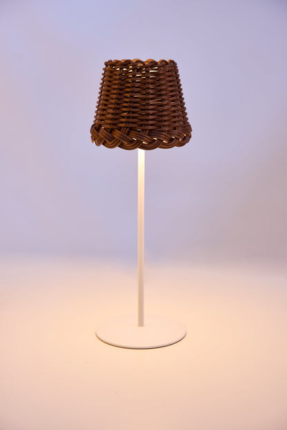 Svampitella - Abat Jour Touch Cappello Marrone Base Bianca