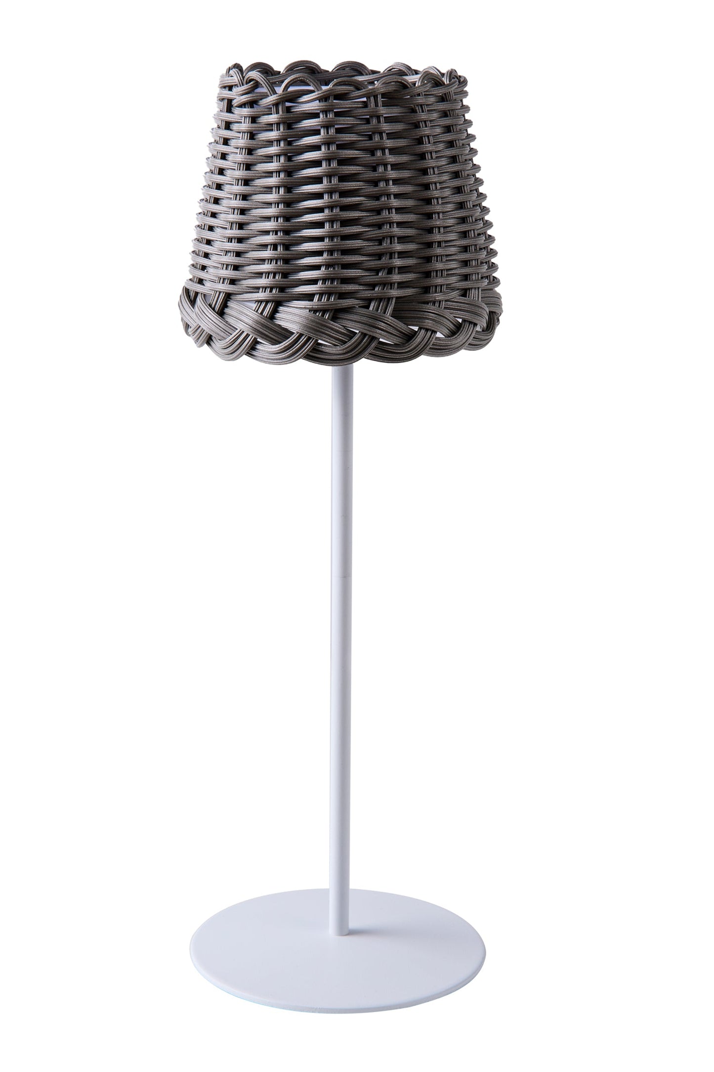 Svampitella - Abat Jour Touch Cappello Grigio Base Bianca