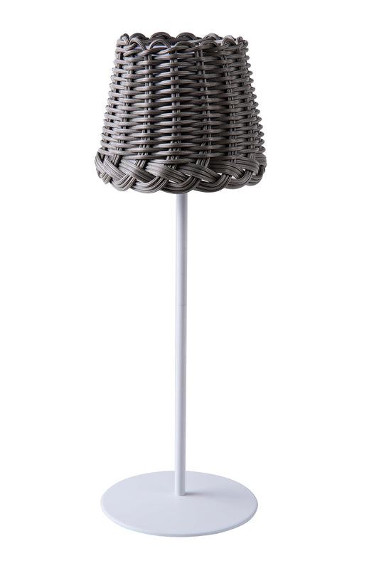 Svampitella - Abat Jour Touch Cappello Grigio Base Bianca