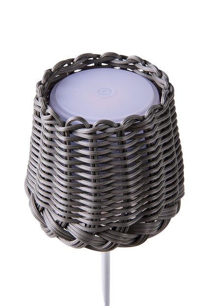 Svampitella - Abat Jour Touch Cappello Grigio Base Bianca