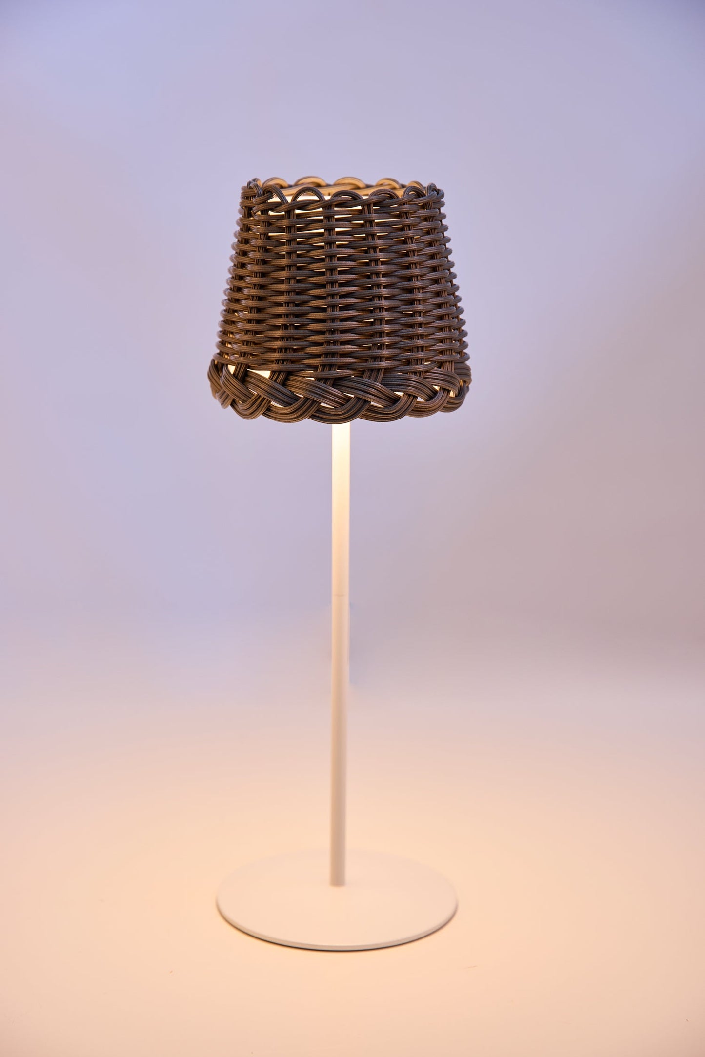 Svampitella - Abat Jour Touch Cappello Grigio Base Bianca