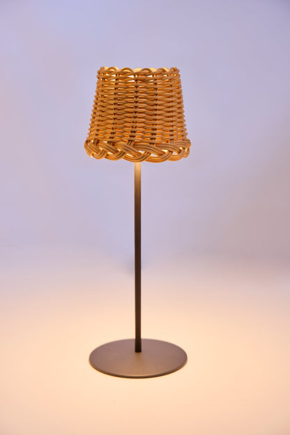 Svampitella - Abat Jour Touch Cappello Naturale Base Grigia