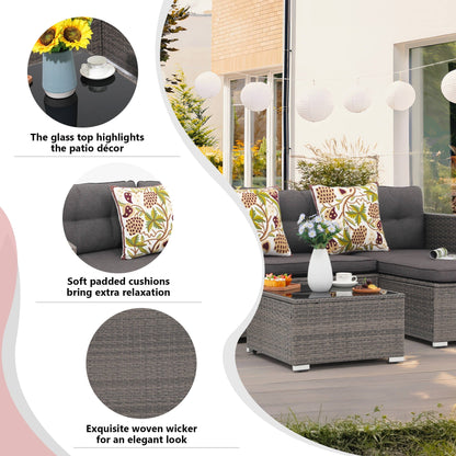 Set di 3 divani componibili da esterno in vimini PE