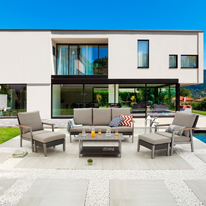 Set da conversazione per esterni da 6 pezzi con trasferimento termico