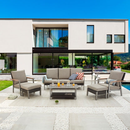 Set da conversazione per esterni da 6 pezzi con trasferimento termico