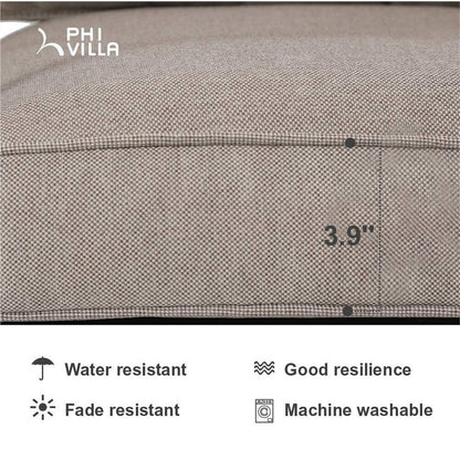 Set da conversazione imbottito da patio PHI VILLA da 3 pezzi con comodi cuscini per sedute profonde