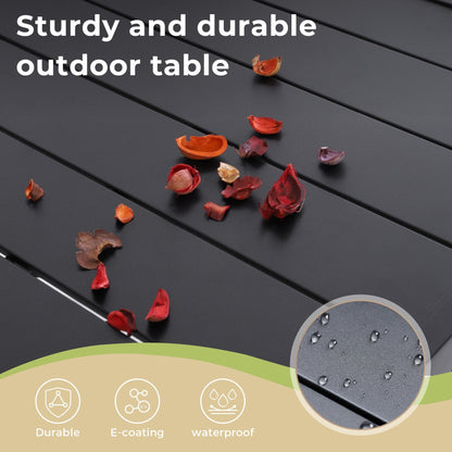 Set da pranzo da giardino in metallo con rivestimento E da 5 pezzi