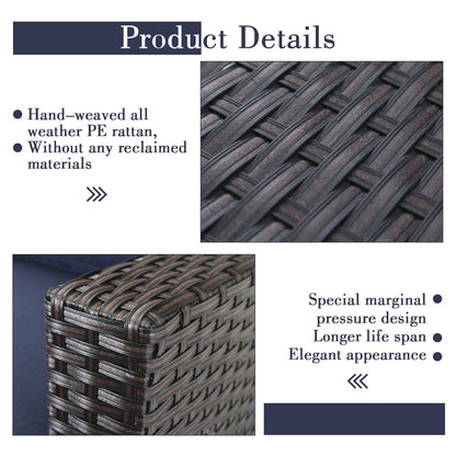 Set di divani componibili da giardino in vimini e rattan, 9 pezzi - Set da 9 pezzi