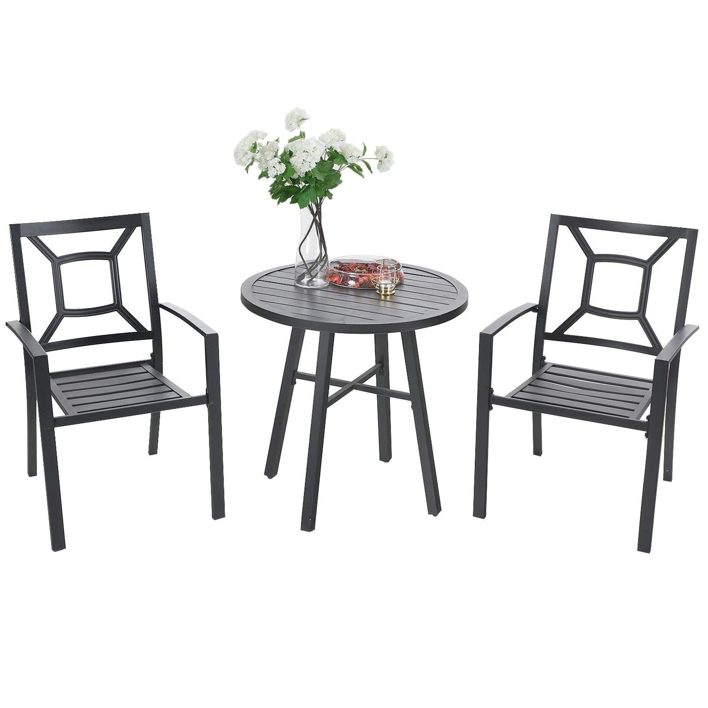 MAISON ARTS Patio Bistro Set da pranzo da 3 pezzi