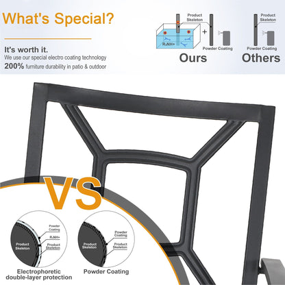 MAISON ARTS Patio Bistro Set da pranzo da 3 pezzi