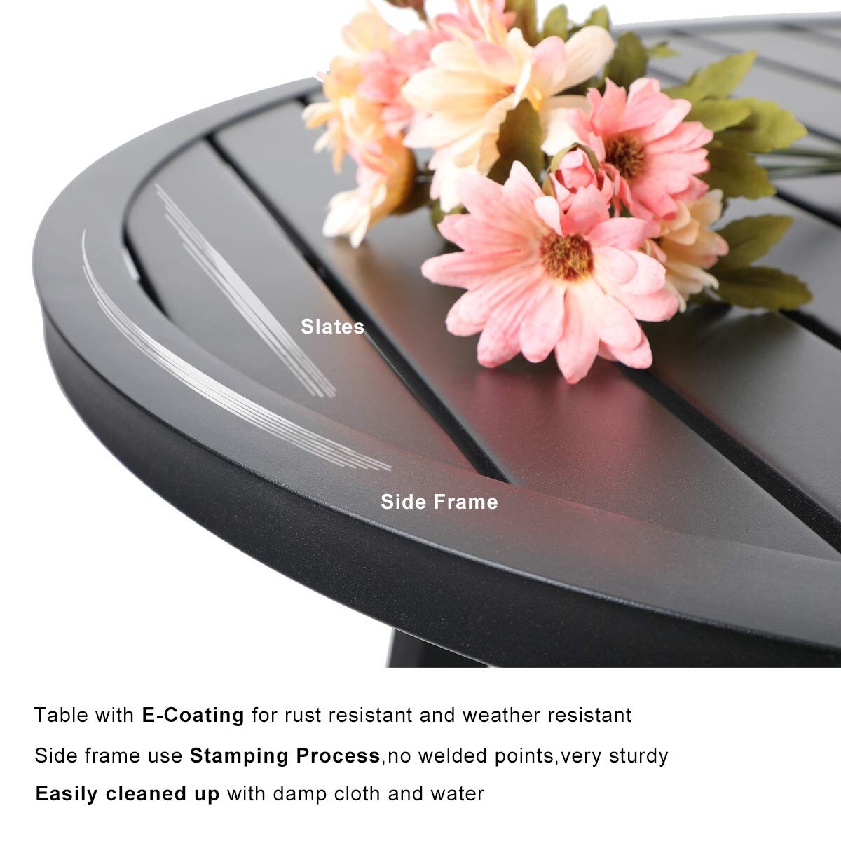 MAISON ARTS Patio Bistro Set da pranzo da 3 pezzi