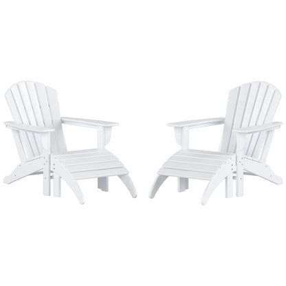 Sedie Adirondack ecologiche per esterni Polytrends Altura, adatte a tutte le stagioni, con pouf (set da conversazione da 4 pezzi)