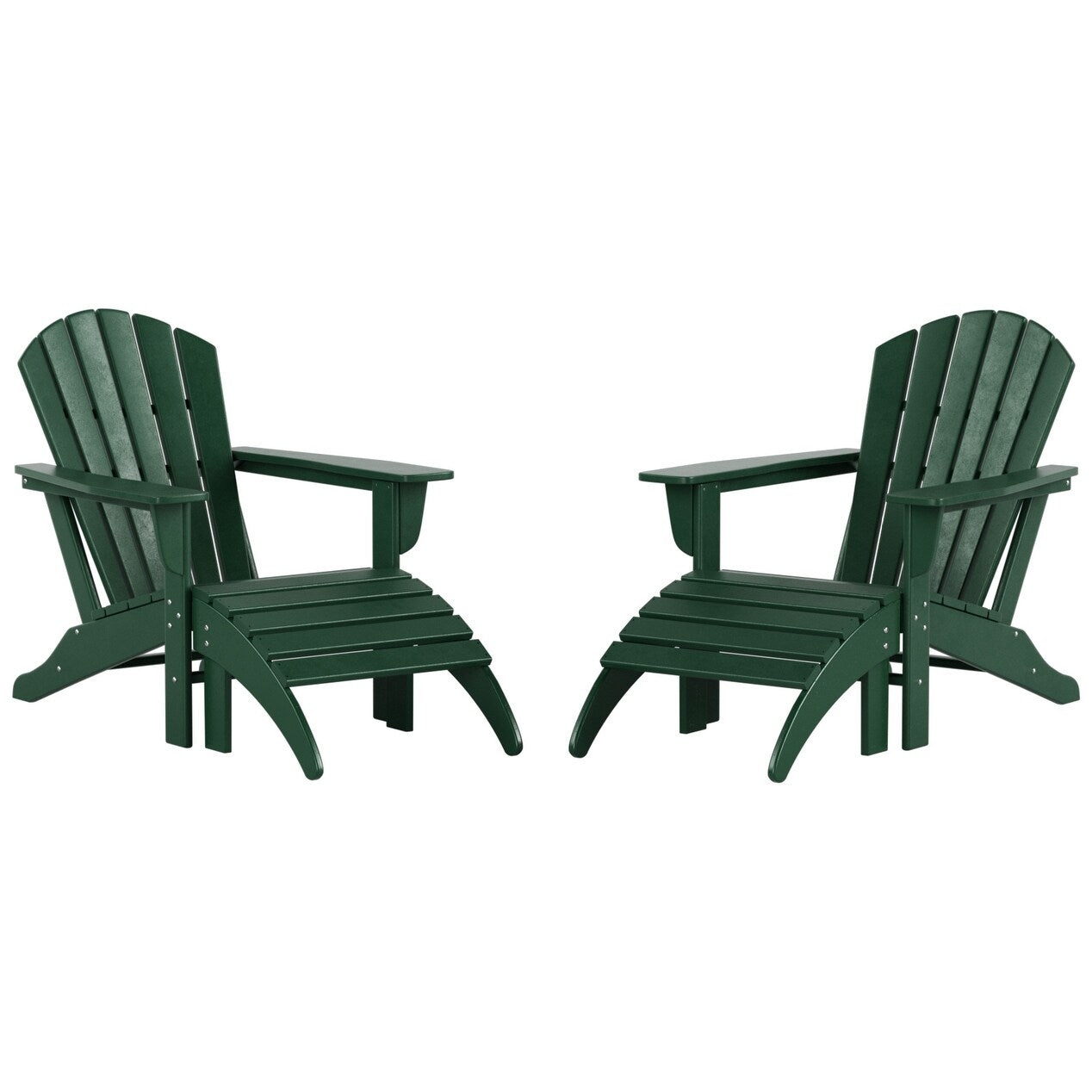 Sedie Adirondack ecologiche per esterni Polytrends Altura, adatte a tutte le stagioni, con pouf (set da conversazione da 4 pezzi)