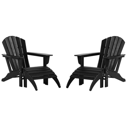 Sedie Adirondack ecologiche per esterni Polytrends Altura, adatte a tutte le stagioni, con pouf (set da conversazione da 4 pezzi)