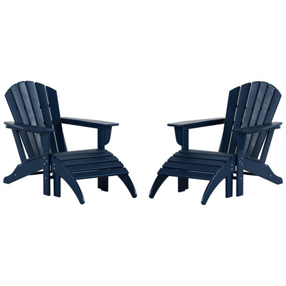 Sedie Adirondack ecologiche per esterni Polytrends Altura, adatte a tutte le stagioni, con pouf (set da conversazione da 4 pezzi)