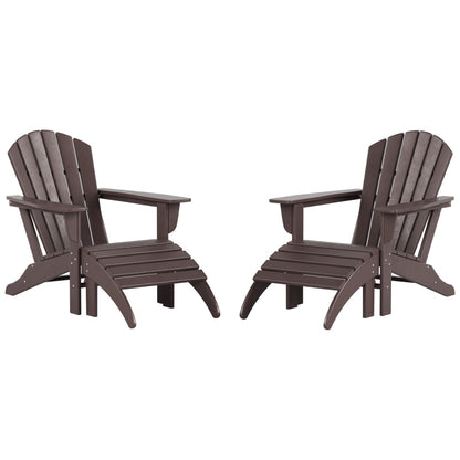 Sedie Adirondack ecologiche per esterni Polytrends Altura, adatte a tutte le stagioni, con pouf (set da conversazione da 4 pezzi)