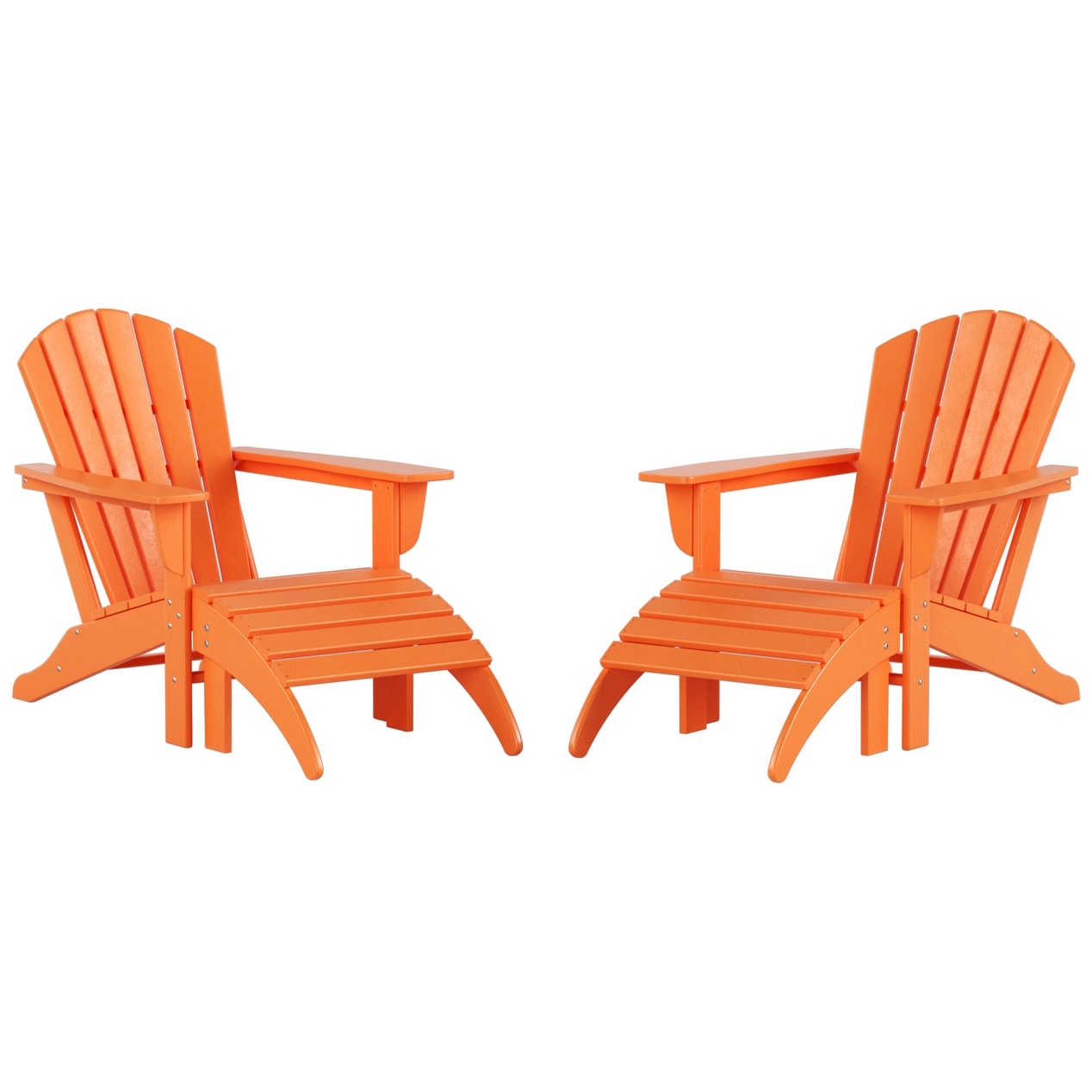 Sedie Adirondack ecologiche per esterni Polytrends Altura, adatte a tutte le stagioni, con pouf (set da conversazione da 4 pezzi)