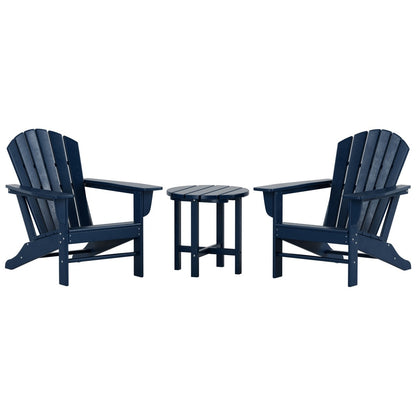 Sedie Adirondack da esterno Polytrends Altura Classic, ecologiche e adatte a tutte le stagioni, con tavolino laterale (set da 3 pezzi)