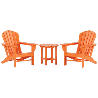 Sedie Adirondack da esterno Polytrends Altura Classic, ecologiche e adatte a tutte le stagioni, con tavolino laterale (set da 3 pezzi)