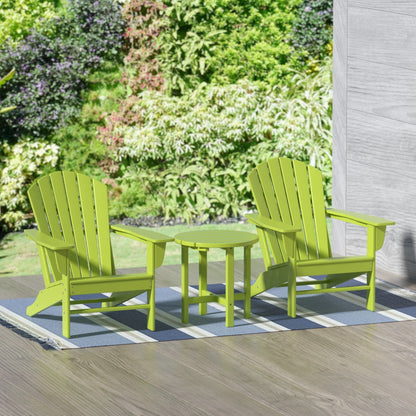 Sedie Adirondack da esterno Polytrends Altura Classic, ecologiche e adatte a tutte le stagioni, con tavolino laterale (set da 3 pezzi)