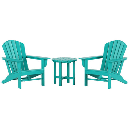 Sedie Adirondack da esterno Polytrends Altura Classic, ecologiche e adatte a tutte le stagioni, con tavolino laterale (set da 3 pezzi)