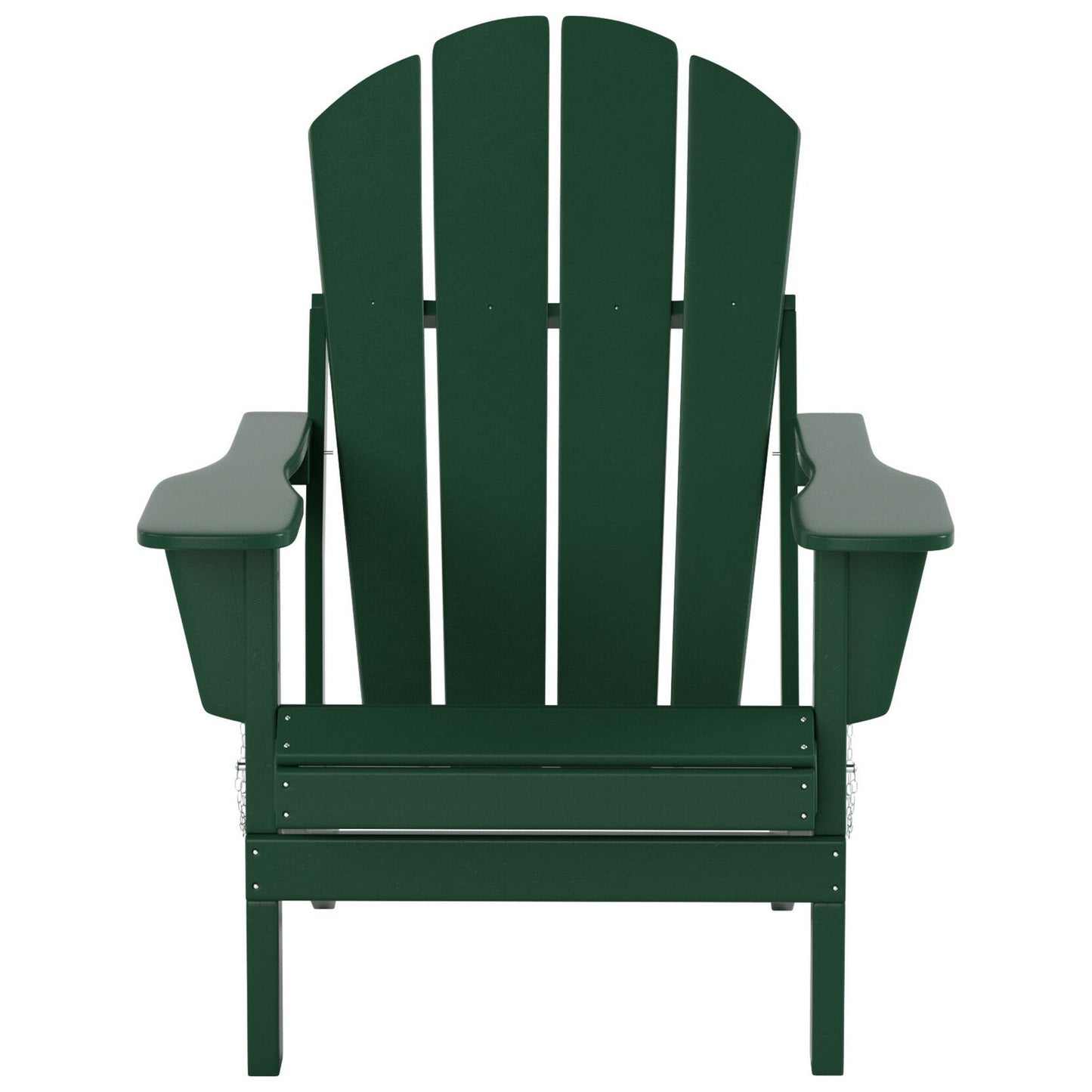 Sedia Adirondack pieghevole per esterni e patio Polytrends Laguna HDPE, adatta a tutte le stagioni, con pouf e tavolino laterale (set da 3 pezzi)