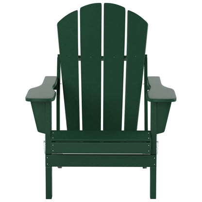 Sedia Adirondack pieghevole per esterni e patio Polytrends Laguna HDPE, adatta a tutte le stagioni, con pouf e tavolino laterale (set da 3 pezzi)