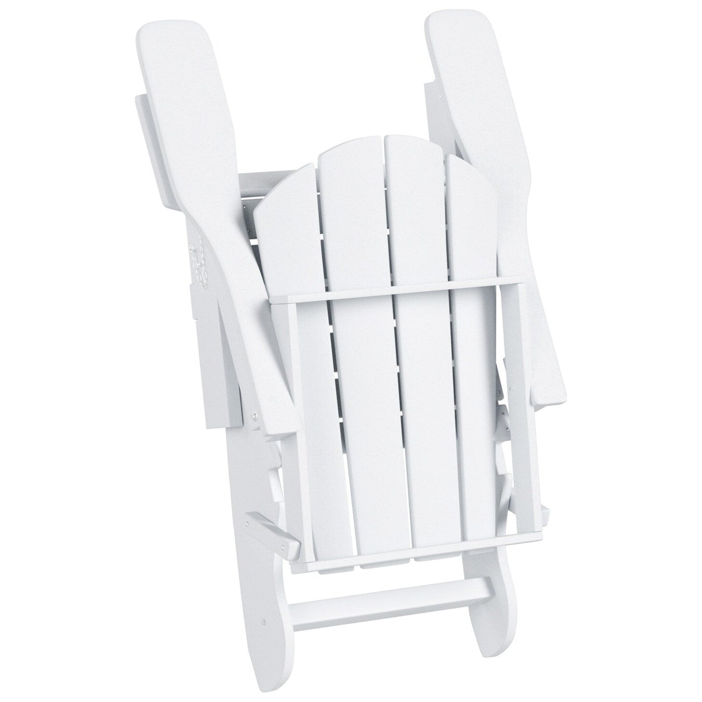 Sedia Adirondack pieghevole per esterni e patio Polytrends Laguna HDPE, adatta a tutte le stagioni, con pouf e tavolino laterale (set da 3 pezzi)