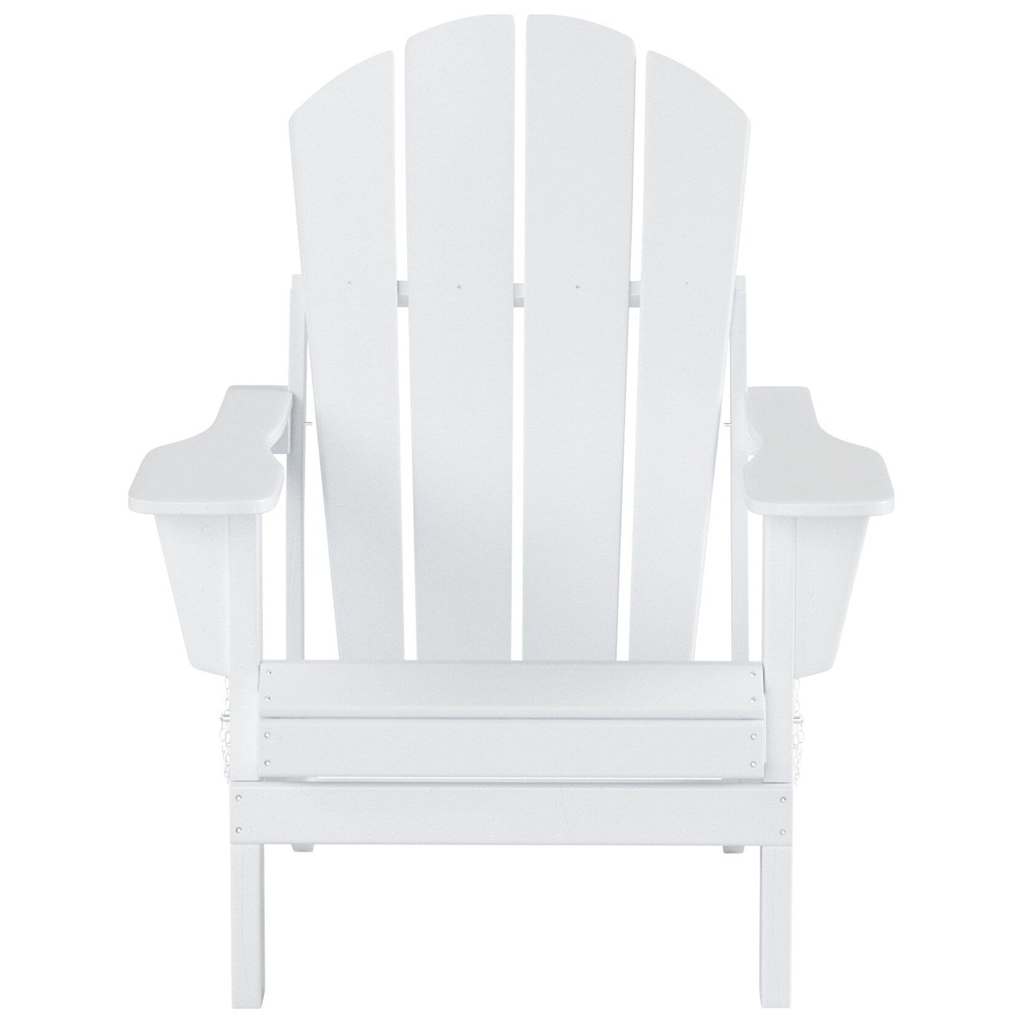 Sedia Adirondack pieghevole per esterni e patio Polytrends Laguna HDPE, adatta a tutte le stagioni, con pouf e tavolino laterale (set da 3 pezzi)