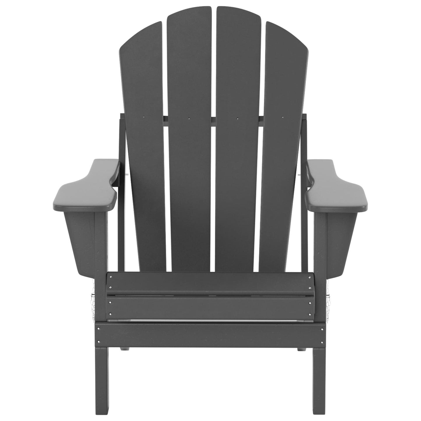 Sedia Adirondack pieghevole per esterni e patio Polytrends Laguna HDPE, adatta a tutte le stagioni, con pouf e tavolino laterale (set da 3 pezzi)