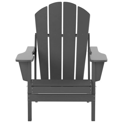 Sedia Adirondack pieghevole per esterni e patio Polytrends Laguna HDPE, adatta a tutte le stagioni, con pouf e tavolino laterale (set da 3 pezzi)