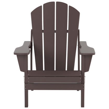 Sedia Adirondack pieghevole per esterni e patio Polytrends Laguna HDPE, adatta a tutte le stagioni, con pouf e tavolino laterale (set da 3 pezzi)