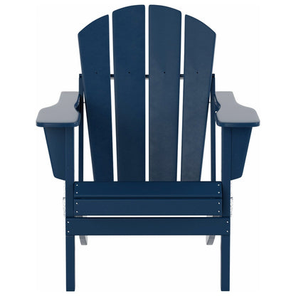 Sedia Adirondack pieghevole per esterni e patio Polytrends Laguna HDPE, adatta a tutte le stagioni, con pouf e tavolino laterale (set da 3 pezzi)