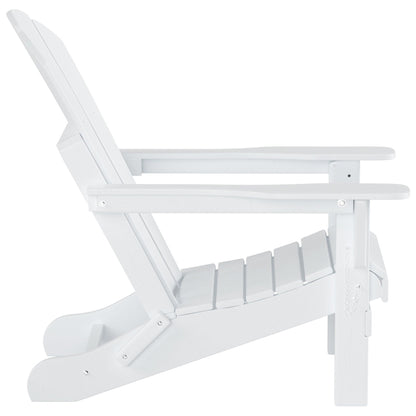 Sedia Adirondack pieghevole per esterni e patio Polytrends Laguna HDPE, adatta a tutte le stagioni, con pouf e tavolino laterale (set da 3 pezzi)