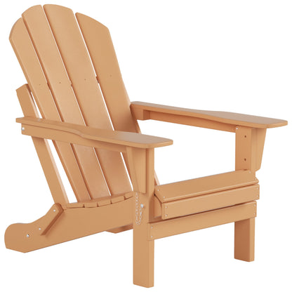 Sedie Adirondack pieghevoli per esterni e patio Polytrends Laguna HDPE, adatte a tutte le stagioni, con tavolino laterale (set da 3 pezzi)