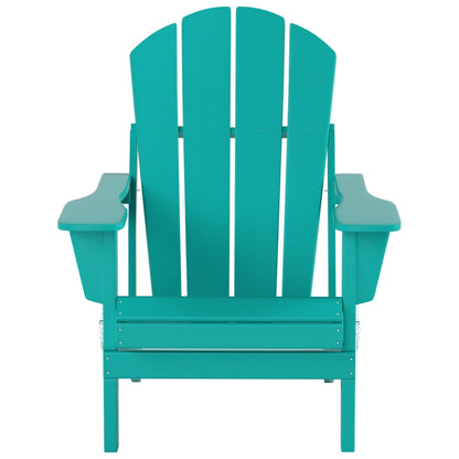 Sedie Adirondack pieghevoli per esterni e patio Polytrends Laguna HDPE, adatte a tutte le stagioni, con tavolino laterale (set da 3 pezzi)