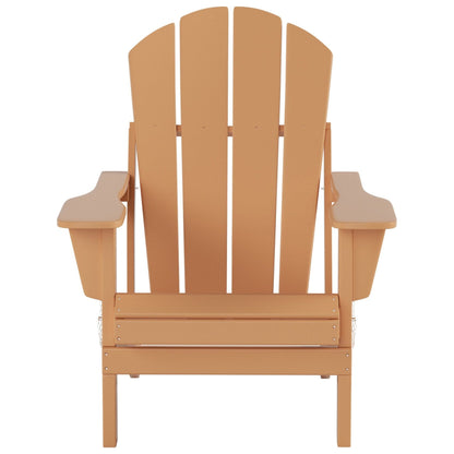 Sedie Adirondack pieghevoli per esterni e patio Polytrends Laguna HDPE, adatte a tutte le stagioni, con tavolino laterale (set da 3 pezzi)