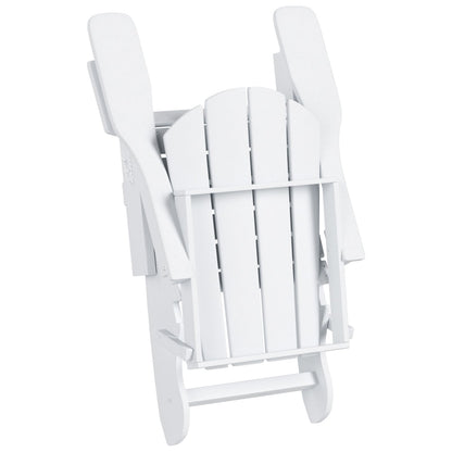 Sedie Adirondack pieghevoli per esterni e patio Polytrends Laguna HDPE, adatte a tutte le stagioni, con tavolino laterale (set da 3 pezzi)