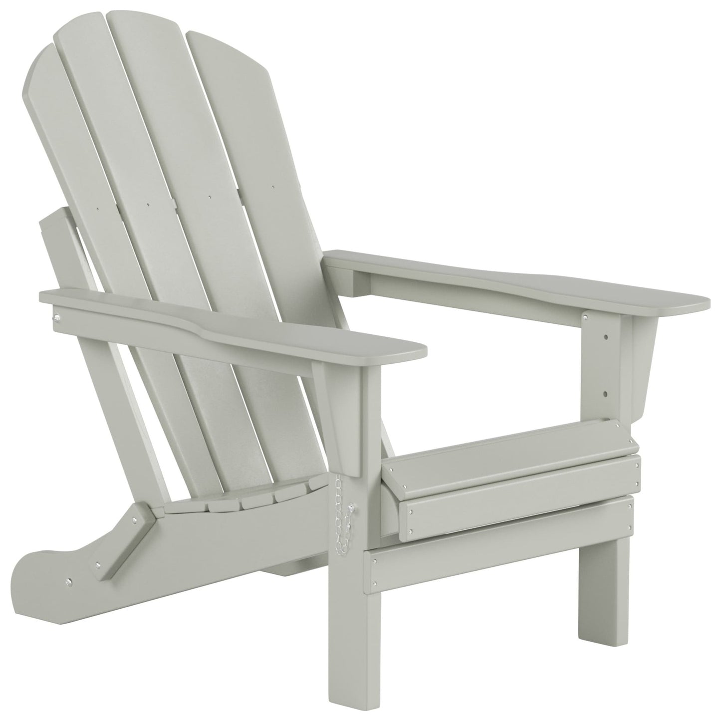 Sedie Adirondack pieghevoli per esterni e patio Polytrends Laguna HDPE, adatte a tutte le stagioni, con tavolino laterale (set da 3 pezzi)