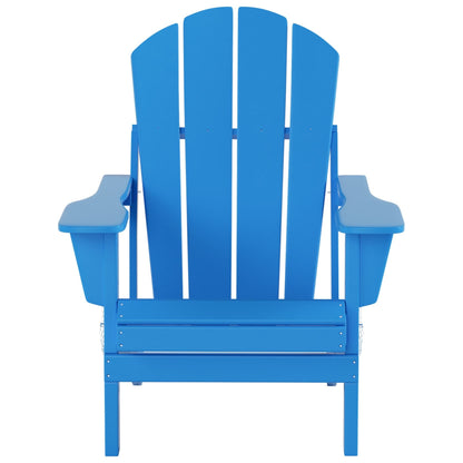 Sedie Adirondack pieghevoli per esterni e patio Polytrends Laguna HDPE, adatte a tutte le stagioni, con tavolino laterale (set da 3 pezzi)