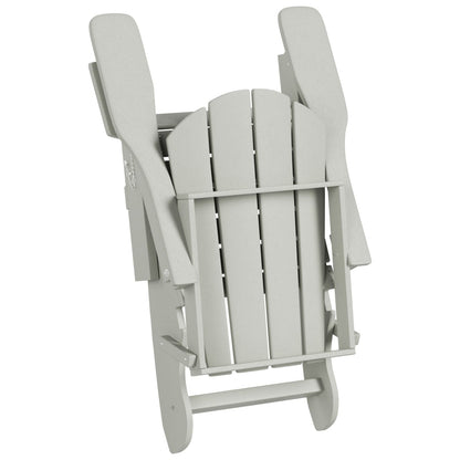 Sedie Adirondack pieghevoli per esterni e patio Polytrends Laguna HDPE, adatte a tutte le stagioni, con tavolino laterale (set da 3 pezzi)