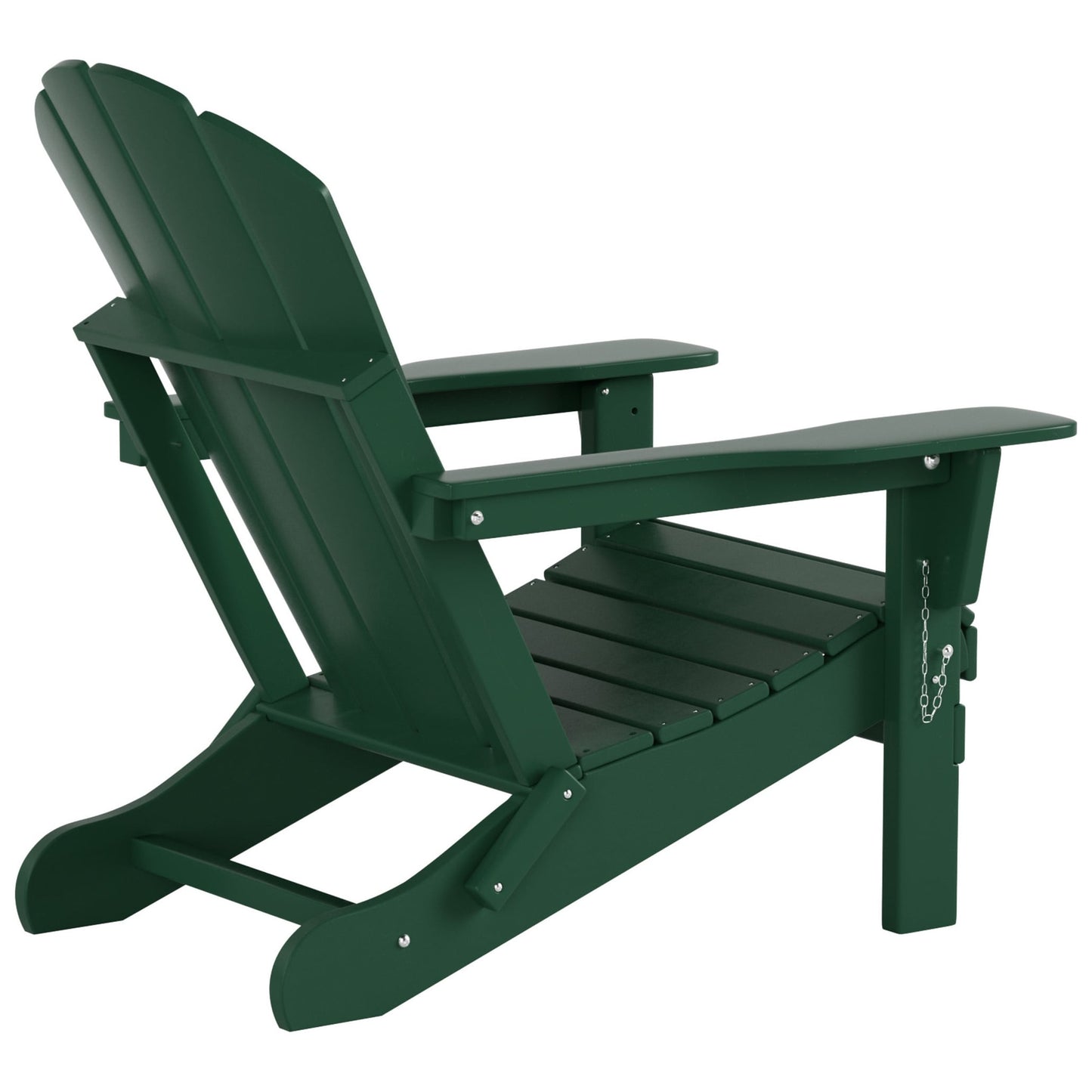 Sedia Adirondack pieghevole per esterni e patio Polytrends Laguna HDPE, adatta a tutte le stagioni, con tavolino laterale (set da 2 pezzi)