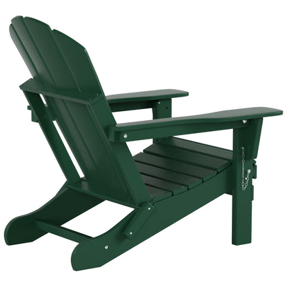 Sedia Adirondack pieghevole per esterni e patio Polytrends Laguna HDPE, adatta a tutte le stagioni, con tavolino laterale (set da 2 pezzi)
