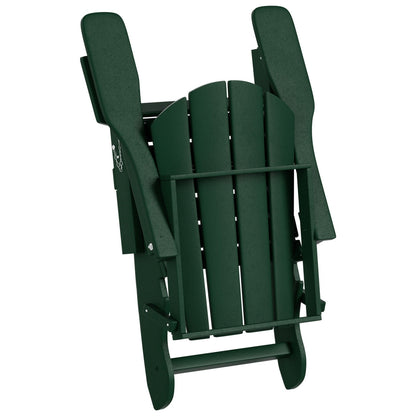 Sedia Adirondack pieghevole per esterni e patio Polytrends Laguna HDPE, adatta a tutte le stagioni, con tavolino laterale (set da 2 pezzi)