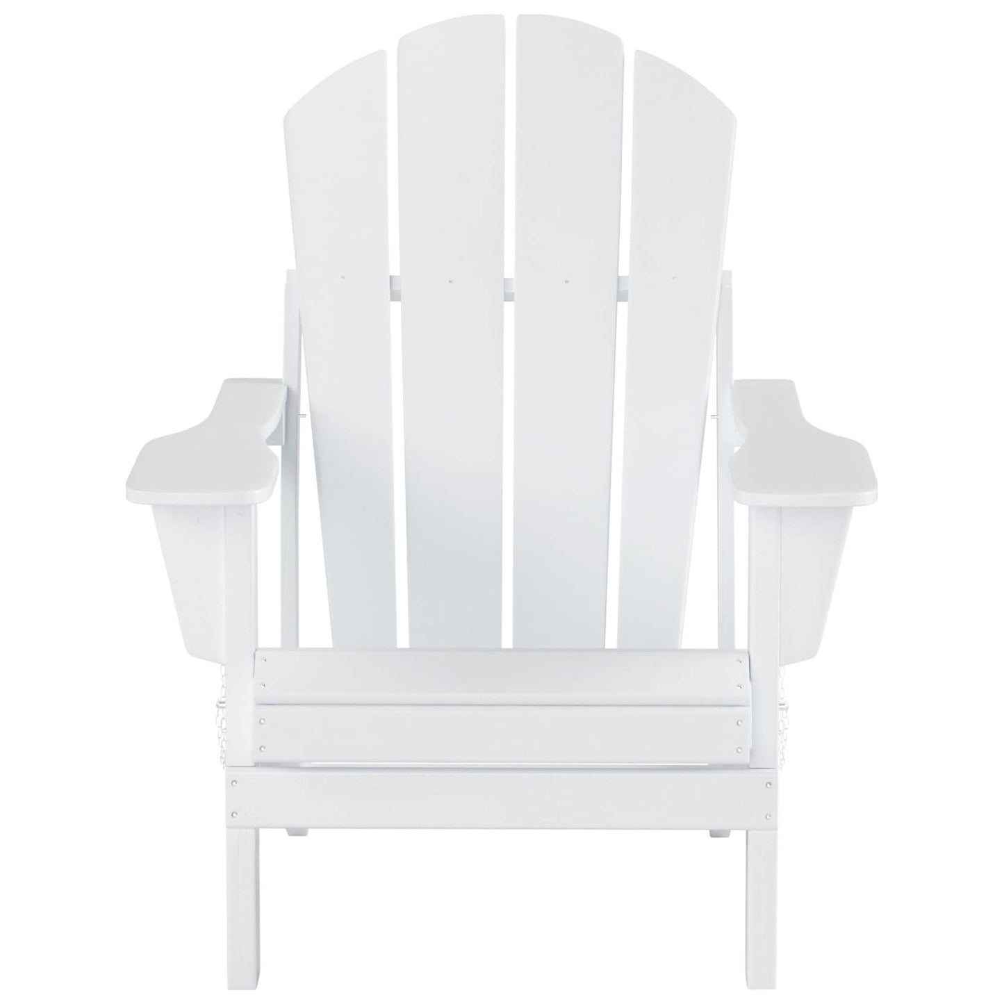 Sedia Adirondack pieghevole per esterni e patio Polytrends Laguna HDPE, adatta a tutte le stagioni, con tavolino laterale (set da 2 pezzi)