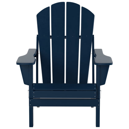 Sedia Adirondack pieghevole per esterni e patio Polytrends Laguna HDPE, adatta a tutte le stagioni, con tavolino laterale (set da 2 pezzi)