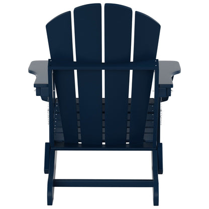 Sedia Adirondack pieghevole per esterni e patio Polytrends Laguna HDPE, adatta a tutte le stagioni, con tavolino laterale (set da 2 pezzi)