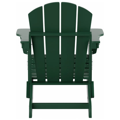 Sedia Adirondack pieghevole per esterni e patio Polytrends Laguna HDPE, adatta a tutte le stagioni, con tavolino laterale (set da 2 pezzi)